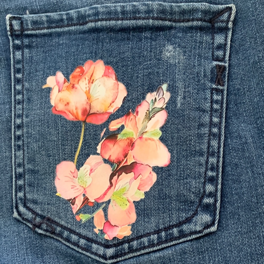 Express Dark Blue Floral Embellished Jeans - Picture 11 of 17